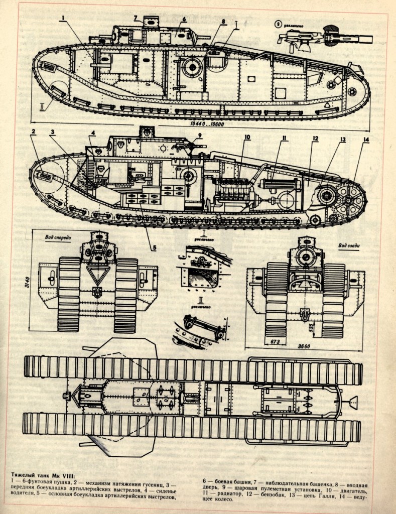 Чертежи модели танка Мк - VIII