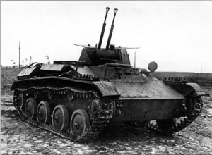 Т-60 со спаренными зенитными пулемётами ДШК