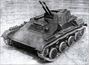 танк Т-70 со спаренными зенитными пулемётами ДШК