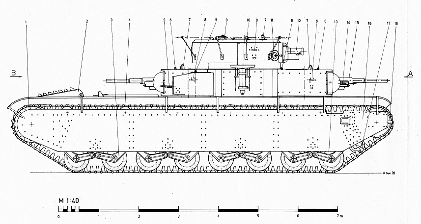 танк Т-35-1 вид сбоку