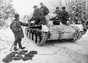 танк Т-40 под Москвой декабрь 1941